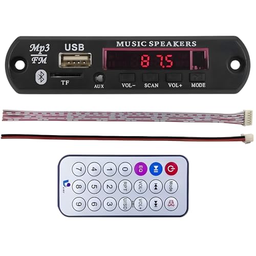 Rashri Stereo Auxiliary Music Audio Kit FM, USB,AUX,Card, MP3 Decoder Module, Panel, Remote & 7805 IC - Image 1