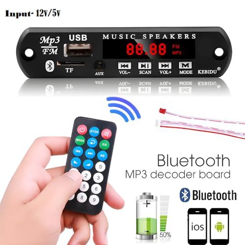 Rashri Stereo Auxiliary Music Audio Kit FM, USB,AUX,Card, MP3 Decoder Module, Panel, Remote & 7805 IC - Image 4