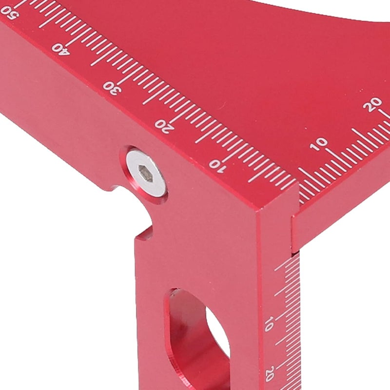 45 90 Degree Dual Scale Miter Layout Tool 0 70mm 0 110mm Red Aluminum Alloy Ruler Durable Woodworking Measuring Scribing Tool - Image 5