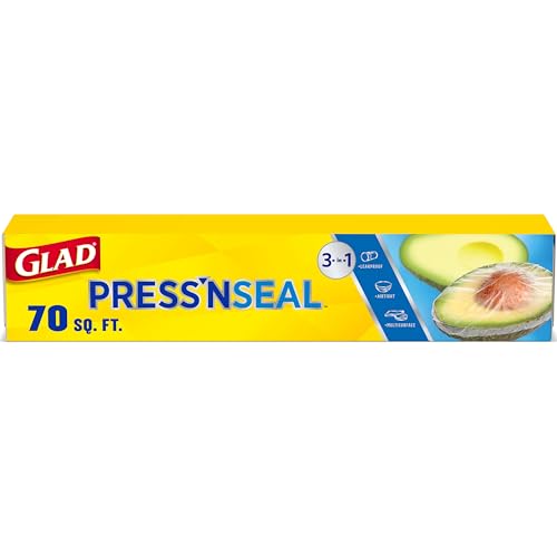Glad Press'N Seal Plastic Wrap for Food, Griptex Technology, 70 Square Foot Roll (Pack of 1) - Image 1