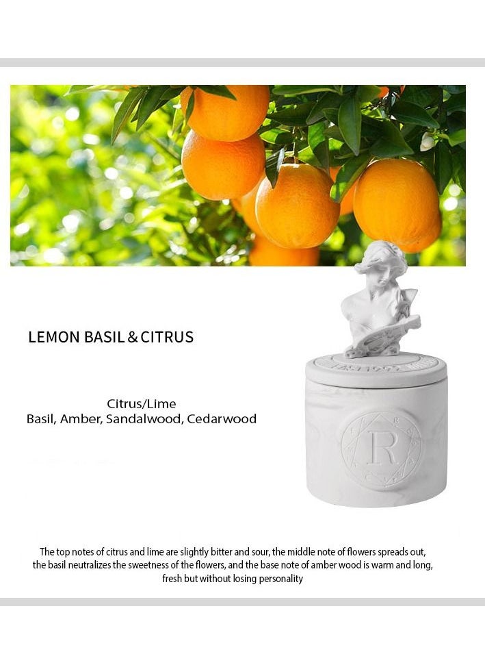 MEI HOME CENTER - Lemon Basil and Citrus Scented Candle With Top Closure and Modern Luxury Look - Image 1