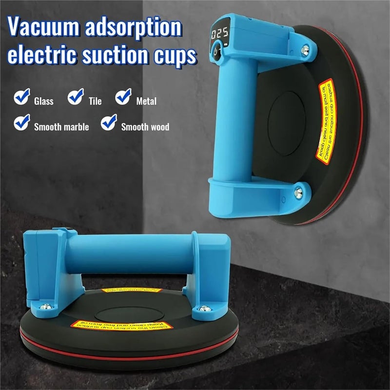 متوافق مع مكاسب الشفط الكهربائية القابلة لإعادة الشحن من نوع P5/P6 | رافعة زن 250 كجم بزر واحد للزجاج والرخام والبلاط (لون أسود P5) - Image 2