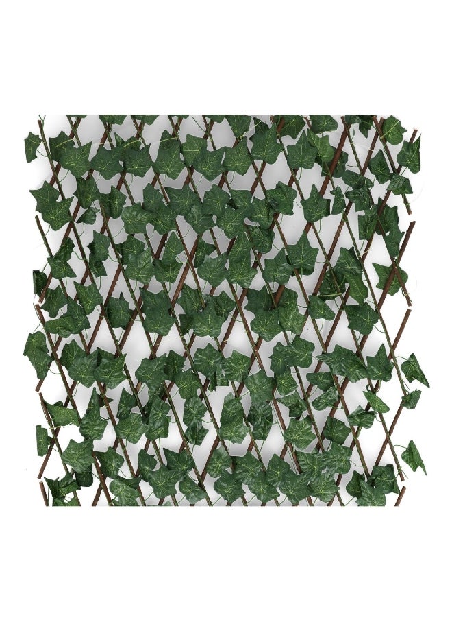 serene - Decorative Artificial Ivy Leaves Expandable Privacy Fence Green and Brown 120 cm - Image 1