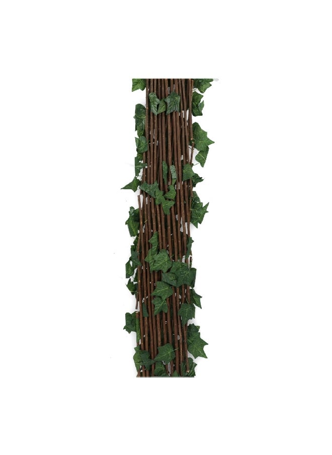 serene - Decorative Artificial Ivy Leaves Expandable Privacy Fence Green and Brown 120 cm - Image 1