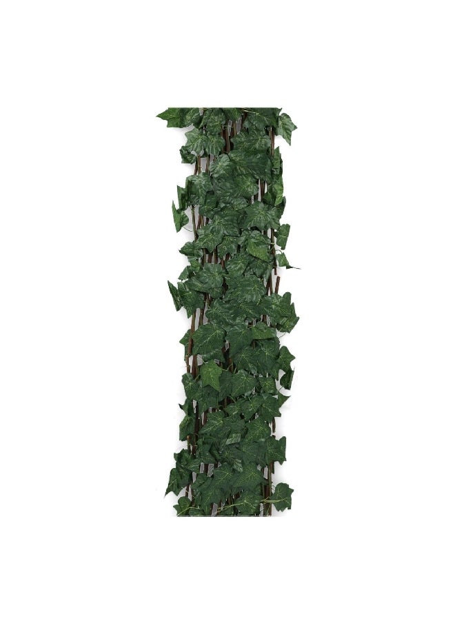 serene - Decorative Artificial Ivy Leaves Expandable Privacy Fence Green and Brown 120 cm - Image 1