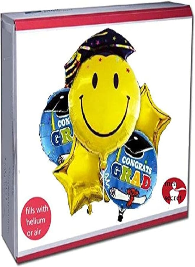 secret congrats grad balloon set - 5pcs