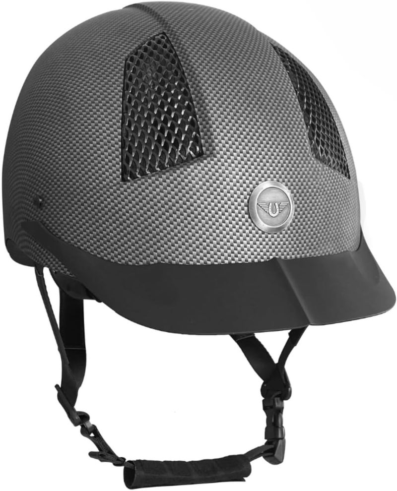 TuffRider Starter Carbon Fiber Print Horse Riding Helmet | Comfortable ABS SEI-Certified Protective Equestrian Head Gear - Image 1