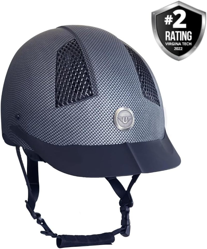 TuffRider Starter Carbon Fiber Print Horse Riding Helmet | Comfortable ABS SEI-Certified Protective Equestrian Head Gear - Image 2