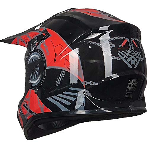 ILM Adult Dirt Bike Helmets Motocross ATV Dirtbike BMX MX Offroad Full Face Motorcycle Helmet, DOT Approved Model 128S (Red Black, Adult-XLarge) - Image 5