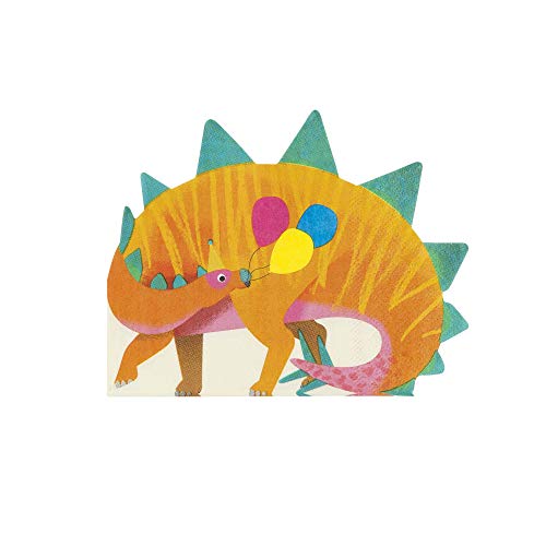 Talking Tables Dinosaur Napkins Birthday Party Table Decorations Pack of 16 13 x 10 Orange - Image 1
