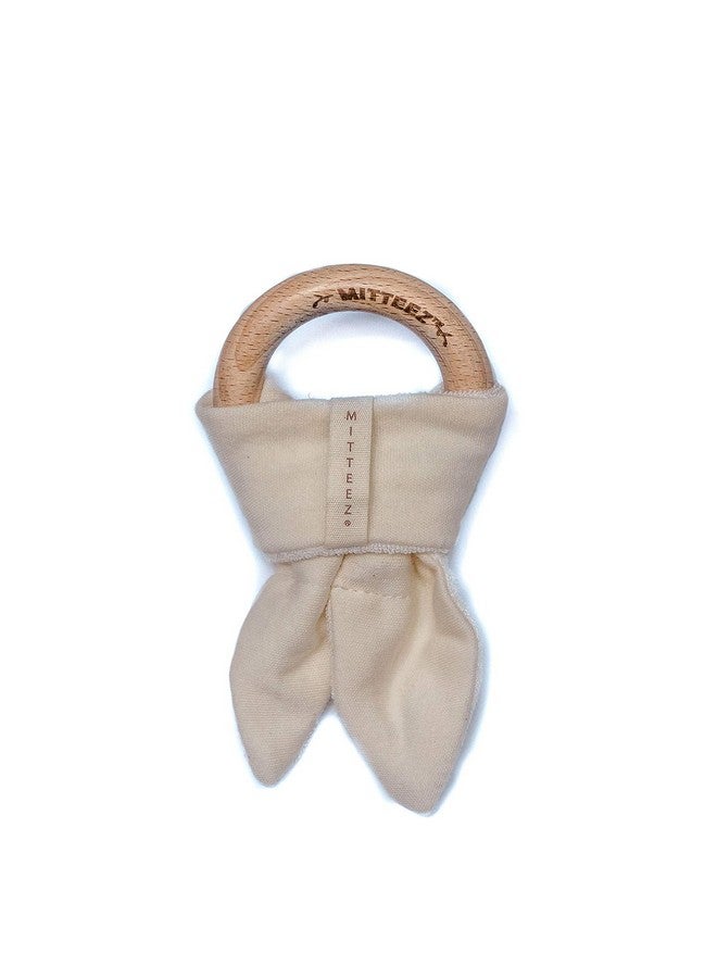MITTEEZ Wood Baby Organic Wooden Teether With Absorbent Cloth (Natural)  - Image 5