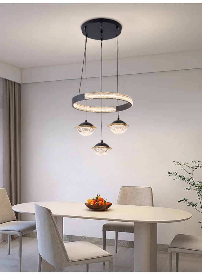 Best Power Modern LED Chandelier Light Fixture 6212 - 3 Pendant Lamps, 3 Lighting Levels, 82W Power, 80cm Adjustable Height – Contemporary Hanging Light for Living Room, Dining Room & Interior Spaces - Image 1