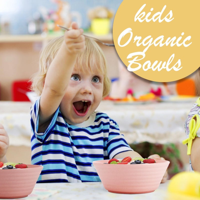 Wrova Wheat Straw Bowl Sets6 PCS Unbreakable Cereal Bowl 36 OZMicrowave and Dishwasher Safe BowlsKitchen Bowls BPA Free for Serving SoupOatmeal and Salad Sakura - Image 4
