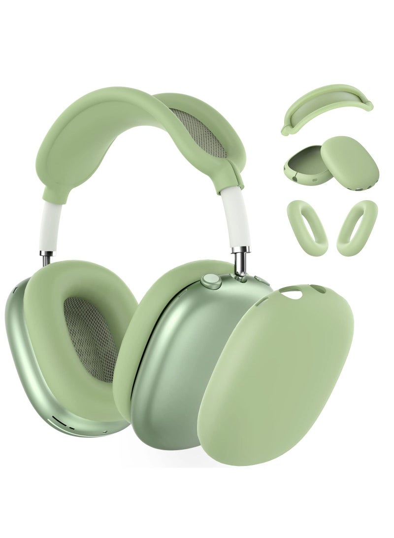 Silicone Cases Suitable for Apple AirPods Max 3-in-1 Headphones Anti-Scratch Ear Cups Cover Headband Cover and Ear Pad Protector Case Skin Accessories (Green) - Image 1