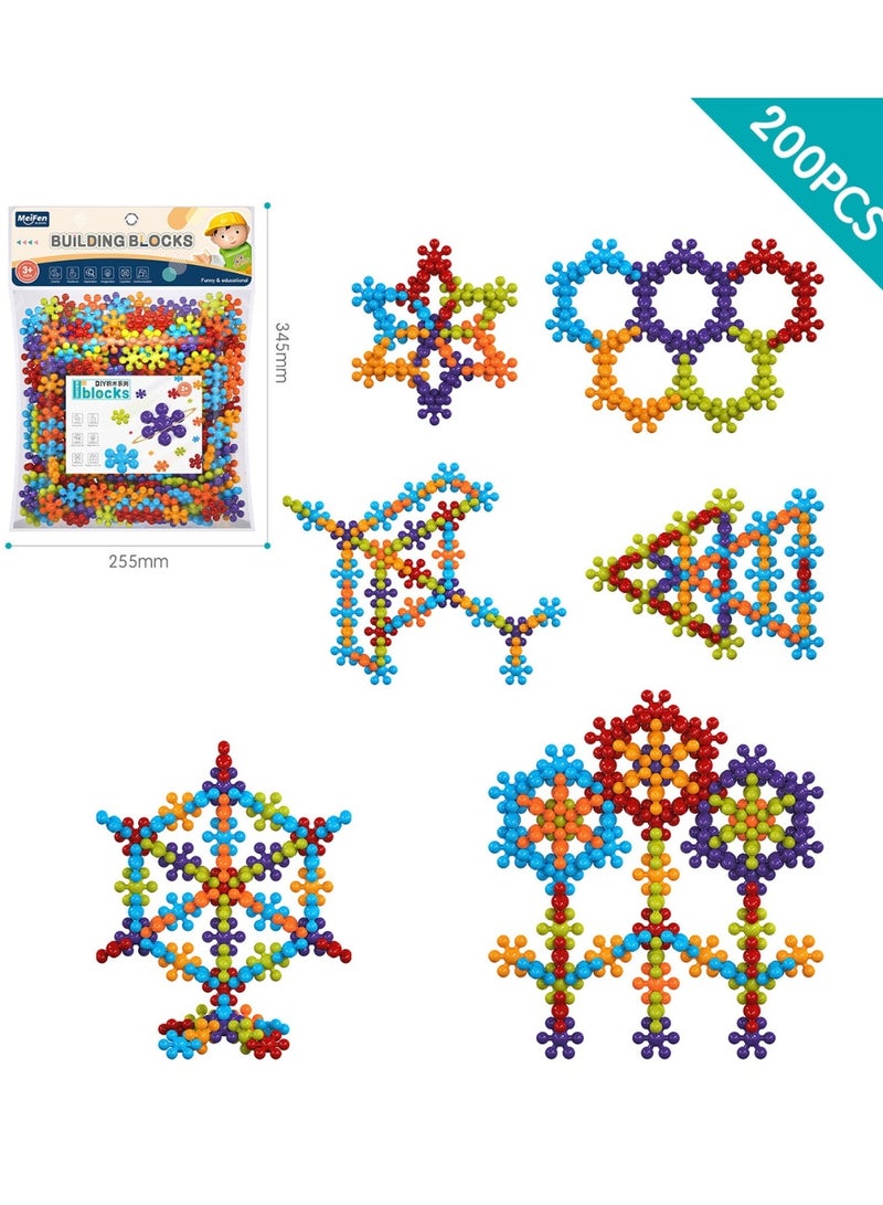 Meifen Rainbow Colors DIY Plum Blossom Building Blocks,Reusable Educational Toys for 3+ Year Olds, Washable Materials, Creative Early Learning and Motor Skills Development, Gifts for Toddlers（200pcs） - Image 1