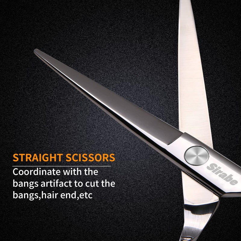 Sirabe Hair Cutting Scissors Thinning Shears Kit, 6.5 inch Professional Haircut Scissors for Beard Trimming Shaping with Comb Case, Hairdressing Shears Set - Image 2