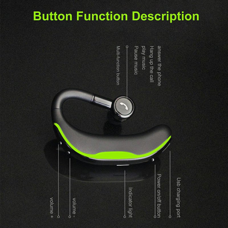 Halamodo Single-Ear Bluetooth Headset with Earhook, Hands-Free Call, Long Battery Life, Noise Cancelling, Lightweight Comfortable Design for Business, Driving and Daily Use - Image 5