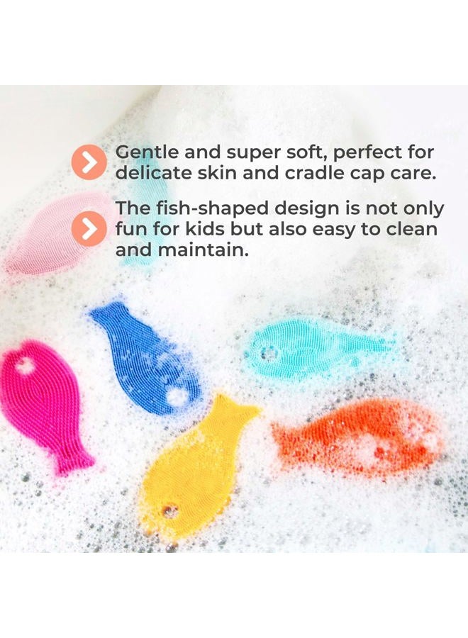 Innobaby Bathin' Smart Silicone Sensory Fish Bath Scrub for Babies and Toddlers - Aqua Green - Image 4