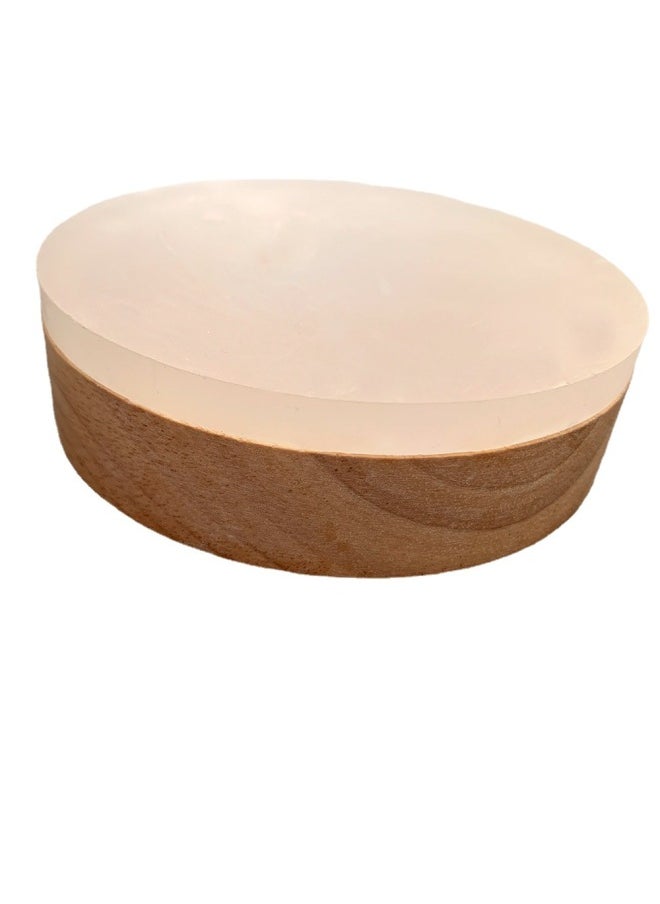 Generic Yonii Thick Plate Round Wooden Nightlight Frosted Atmosphere Light Solid Wood Base Warm Light Aromatherapy Base USB-Color:Color Light Switch With Two Buttons-Dimensions:Boxed 10cm Round Thick Plate 1m Switch Line  - Image 5