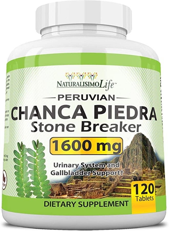 NaturalisimoLife Chanca Piedra Kidney Stone Crusher Gallbladder Support 1600 mg 120 Tablets 60 Servings  - Image 1