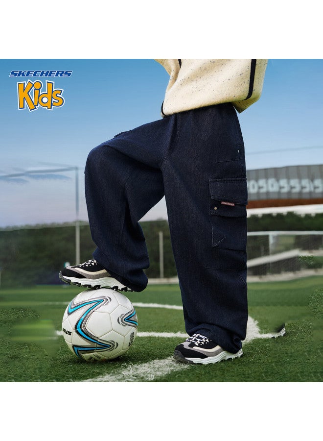 Skechers Kids Children's Pants Denim Jeans Big Kids 25 Winter Boys Cargo Pants 130 Dark Blue Black - Image 2