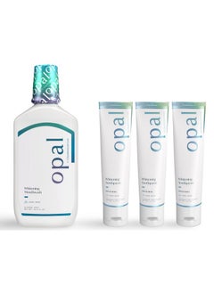 Opalescence Opal by Opalescence Original Teeth Whitening Toothpaste (Pack of 3) 4.7 Oz w/Whitening Mouthwash 16 Oz - Cool Mint Sensitivity Formula - Oral Care, Gluten-Free - Made by Ultradent 5760-3-5447-1  - Image 1