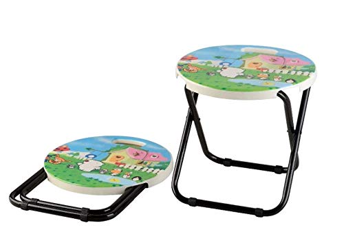 HOMIES INTERNATIONAL HOMIES INTERNATIONAL, Cartoon Printed, Foldable Kids/Children Folding Stool Chair for Playrooms, Schools, Daycares and Home. Metal and Fibre Body (Color: Multicolor Baby Girl Print Will be Sent)  - Image 2