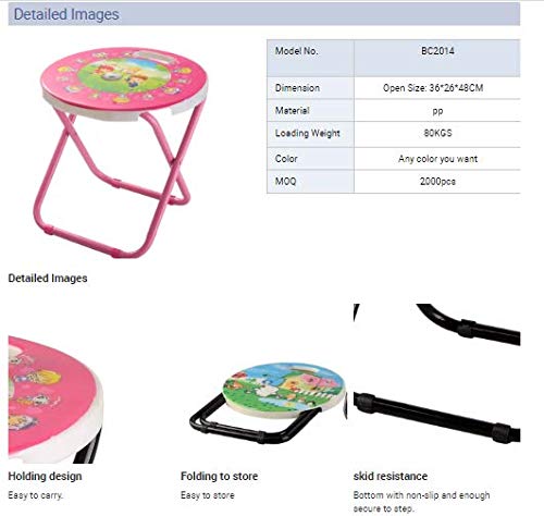 HOMIES INTERNATIONAL HOMIES INTERNATIONAL, Cartoon Printed, Foldable Kids/Children Folding Stool Chair for Playrooms, Schools, Daycares and Home. Metal and Fibre Body (Color: Multicolor Baby Girl Print Will be Sent)  - Image 4