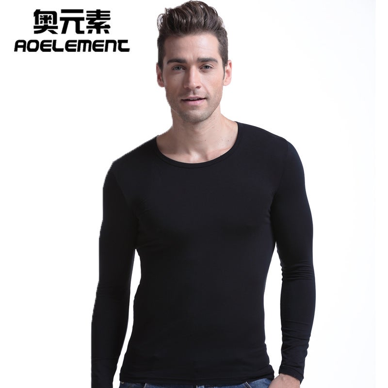 Mens Slim-Fit Thermal Long Sleeve Top Dark gray  - Image 2