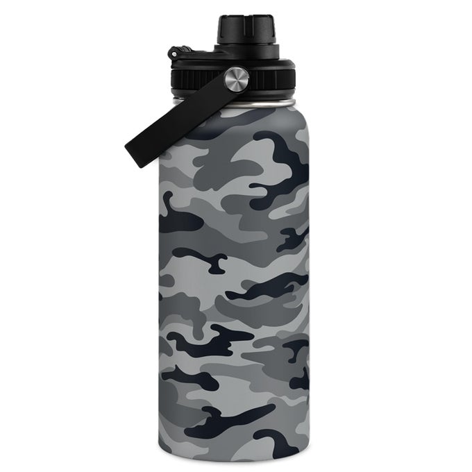 CAMO WATER BOTTLE CAMOUFLAGE BOTTLES 32OZ STAINLESS STEEL INSULATED SPORTS TUMBLER WITH LID GIFTS FOR MEN VETERAN HUNTING LOVER SPORT OUTDOOR WORKOUT
