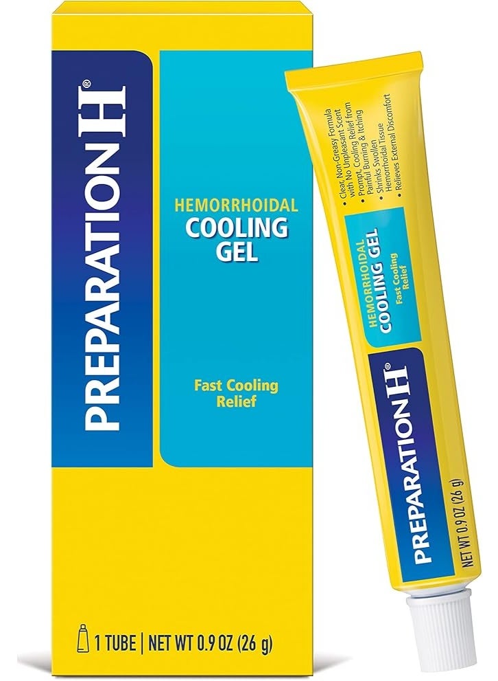 Preparation H Hemorrhoid Symptom Treatment Cooling Gel (0.9 oz Tube), Fast Discomfort Relief with Vitamin E & Aloe