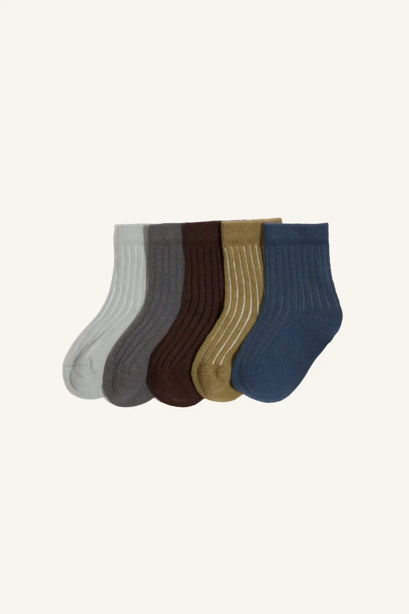 ديفاكتو Baby Boy Printed 5 Piece Short Socks