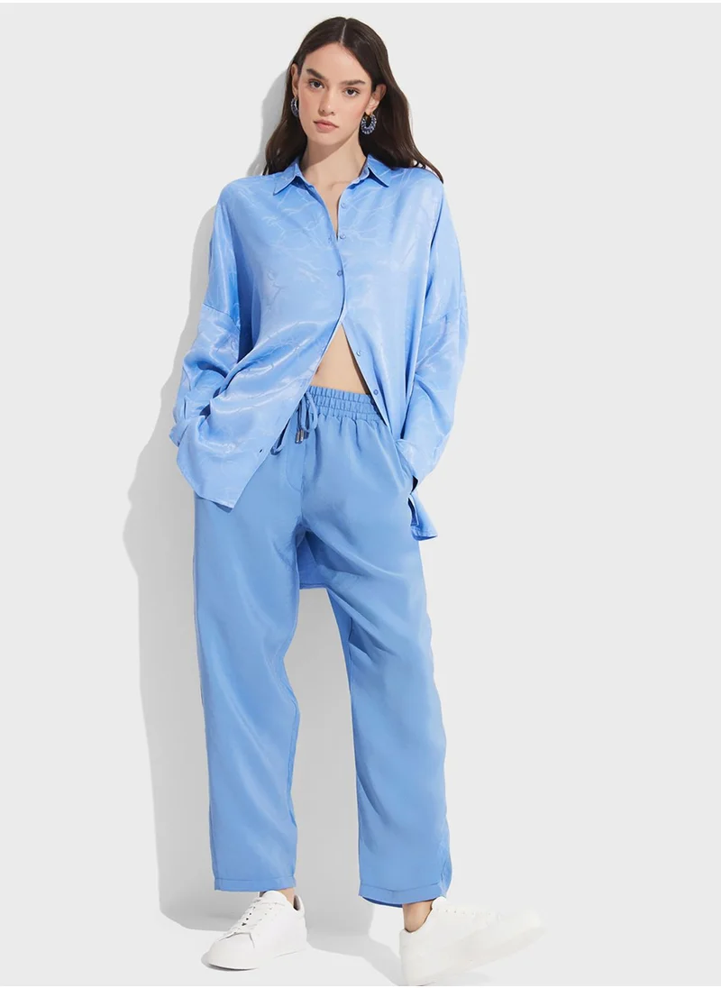 JUNE Patterened Button Down Shirt