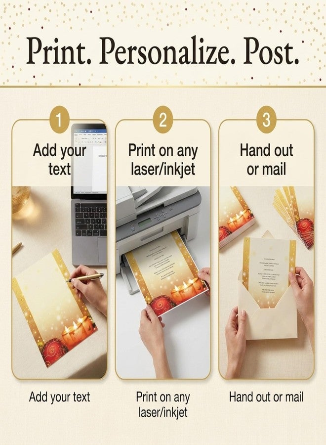 بيبر دايركت ورق كتابة فاخر وأنيق من PaperDirect، مزين بورق ذهبي لامع، مناسب لأعياد الميلاد والشتاء، ورق مقوى مزخرف، مقاس 8.5 × 11 بوصة، 25 ورقة، ورق طباعة مزخرف. - Image 5