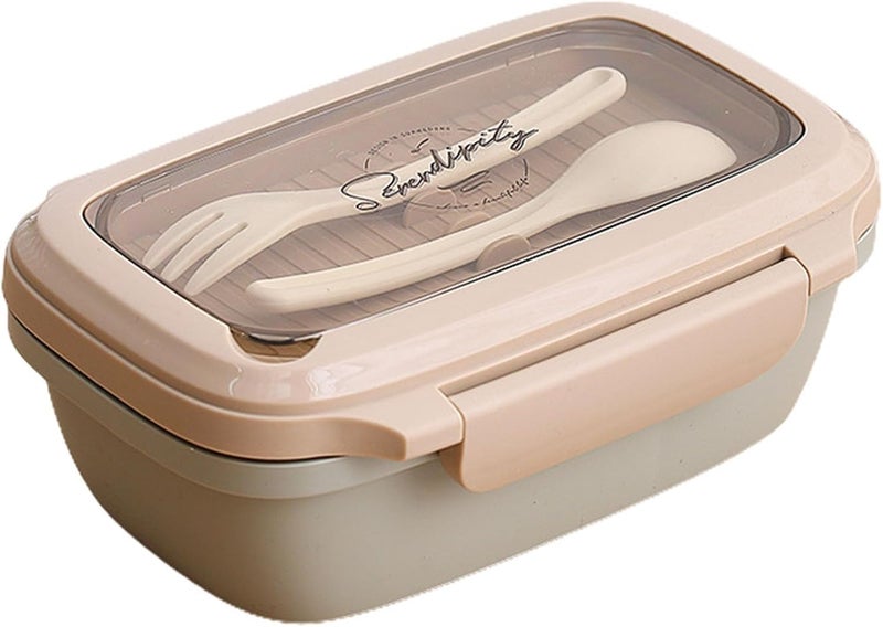 KRESHU Heavy Duty Lunch Box 1000ml Food Storage Lunch Boxes Compartments Airtight Seal Sturdy Bento Box with Spoon (1-Pcs) - Image 1