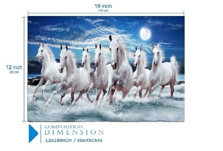 Fliptic 7 خيول جارية ملصق فاستو لتزيين المنزل وعلاجات فاستو إعادة طباعة رقمية (تصميم 4، 12 بوصة × 18 بوصة) - Image 2