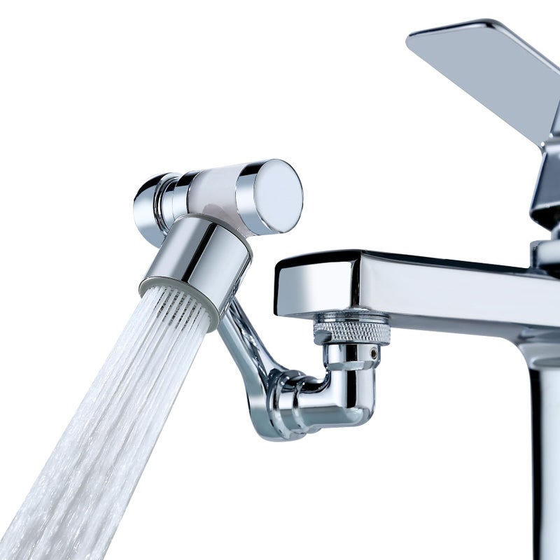 HAPPUP 1080Â°Swivel Faucet Extender with Filter, Sink Water Faucet Aerator Extension in Brass, Swivel Robotic Arm Bathroom Faucet Extender, Kitchen Rotating Extension with 2 Mode Splash - Image 1