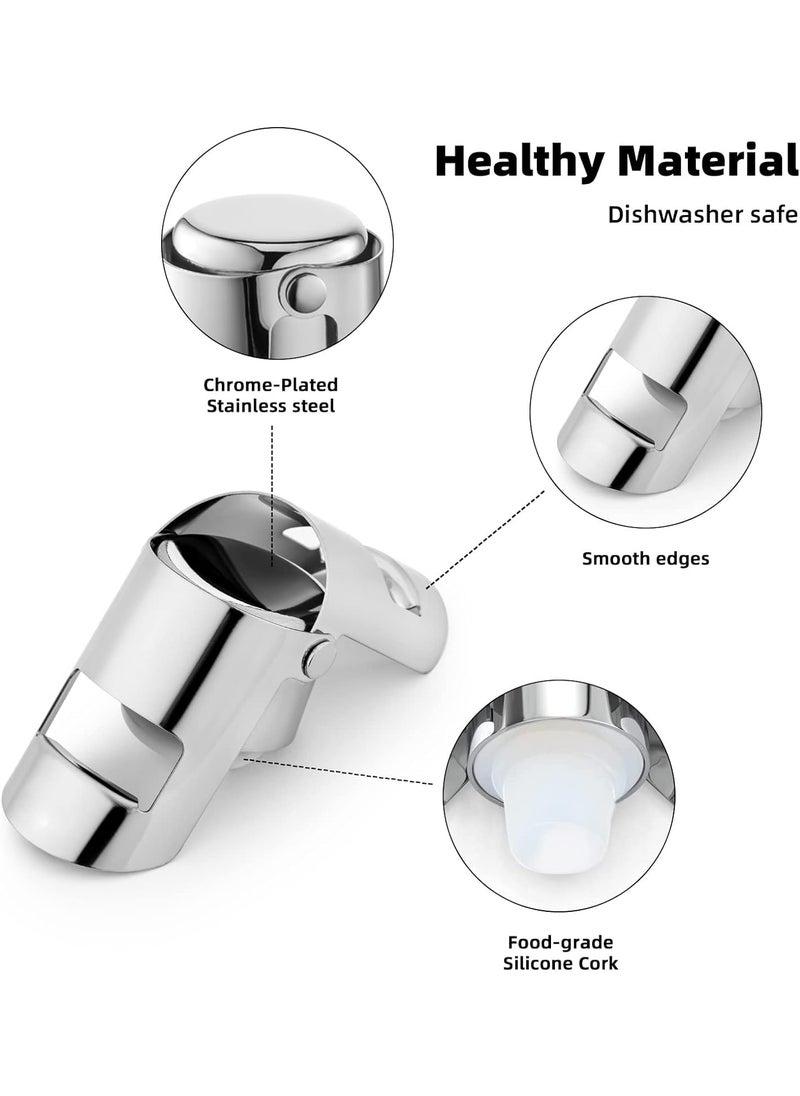 LOCANS LOCANS Heavy Duty Stainless Steel Sealed Sparkling Champagne Bottle Stopper Sealer Perfect for Use in Homes Cafes Bars Hotels Restaurants and Catering 1 Pcs  - Image 3