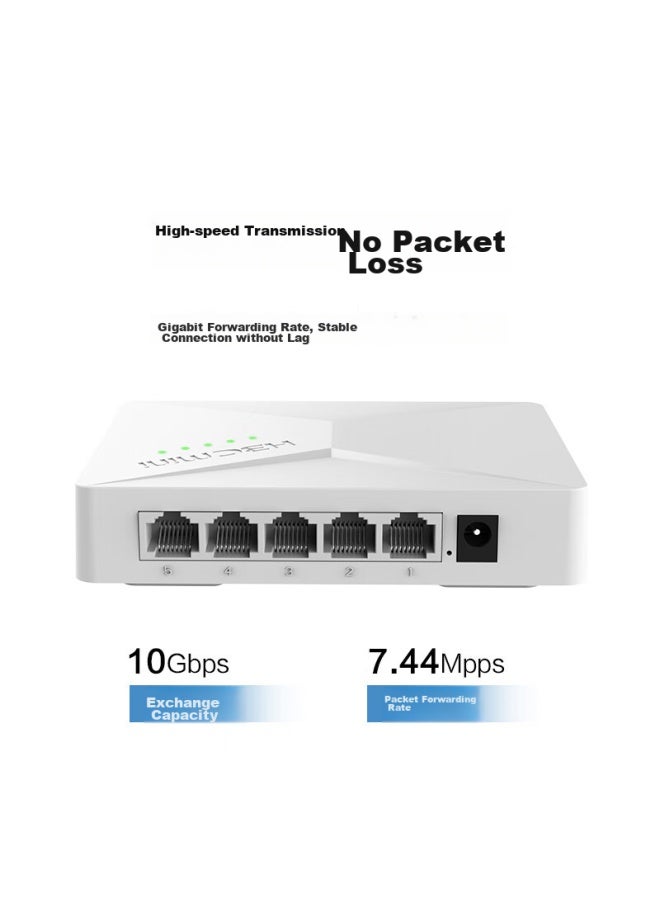 H3c 5-port Gigabit Switch, Enterprise-grade Switch, Home And Dormitory Surveillance Network Cable Splitter, Compatible With 100mbps And S1g - Image 2