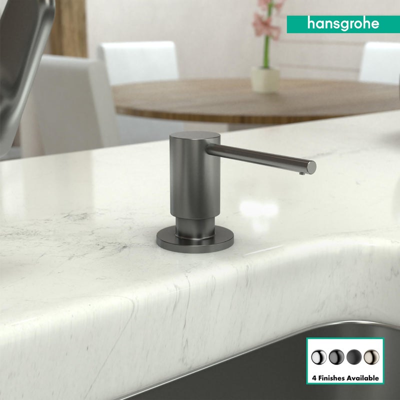 هانسجروهي Hansgrohe Focus موزع صابون حوض الاستحمام والمطبخ الحديث باللون الأسود المصقول 40438341 - Image 4