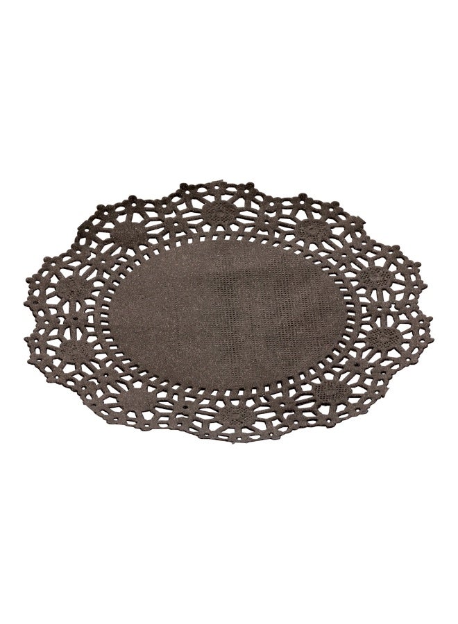 Restaurantware Pastry Tek 4 x 4 Inch Lace Doilies, 100 Decorative Tableware Placemats - Disposable, Round, Black Paper Table Doilies, For Birthdays, Or Weddings, Table Decor - Image 1