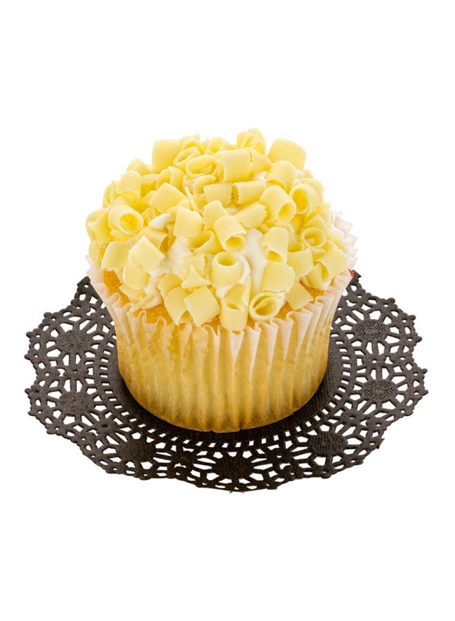 Restaurantware Pastry Tek 4 x 4 Inch Lace Doilies, 100 Decorative Tableware Placemats - Disposable, Round, Black Paper Table Doilies, For Birthdays, Or Weddings, Table Decor - Image 2