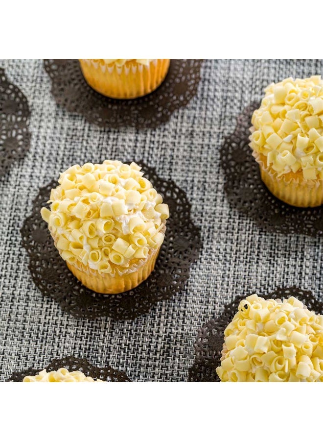 Restaurantware Pastry Tek 4 x 4 Inch Lace Doilies, 100 Decorative Tableware Placemats - Disposable, Round, Black Paper Table Doilies, For Birthdays, Or Weddings, Table Decor - Image 3