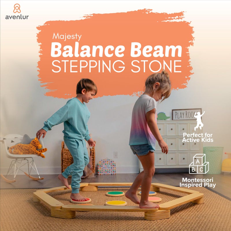 Avenlur Majesty Balance Beam for Kids  Toddler Stepping Stones and Connectors  Waldorf and Montessori Balance Board for Kids Ages 2 to 8 Years Old  Gymnastic Baby Obstacle Course - Image 3