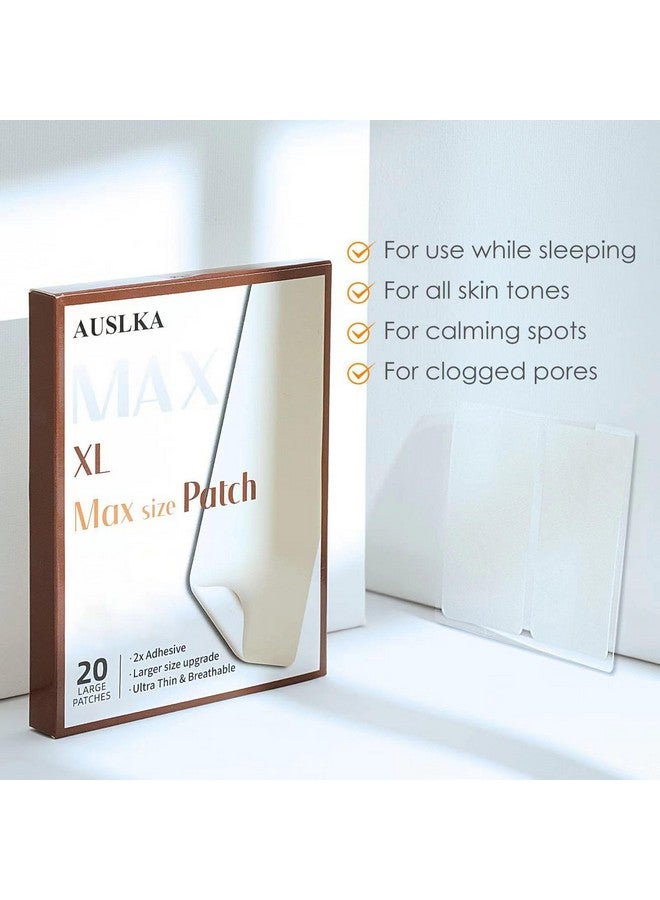 AUSLKA Large Blemish Zit Patches XL - 20 Strips - Hydrocolloid Dots -Blemishes Patch - Zit Breakouts - Blemishes Stickers - Max Size - Image 3