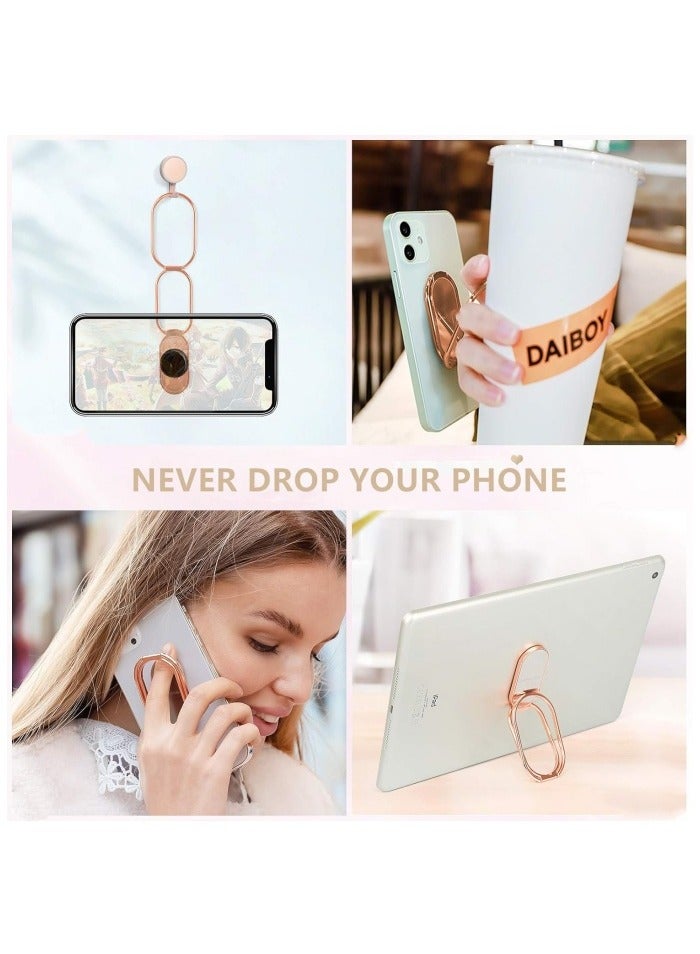 Phone Ring Holder Finger Kickstand Retractable 360°Rotation Ultra-Thin Cell Phone Back Grip Foldable Cellphone Stand for iPhone iPad Smartphones Tablets - Image 2
