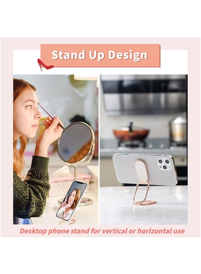 Phone Ring Holder Finger Kickstand Retractable 360°Rotation Ultra-Thin Cell Phone Back Grip Foldable Cellphone Stand for iPhone iPad Smartphones Tablets - Image 3