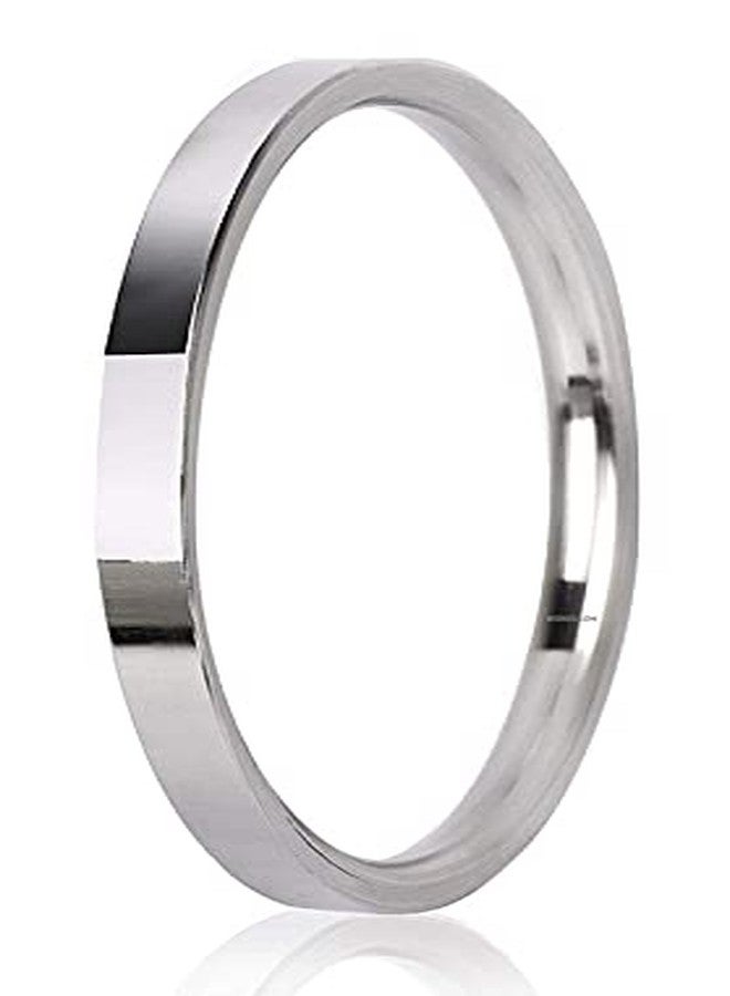 BISMAADH Stainless Steel 7MM Plain Flat Kada/Bracelet For Men & Women (7.0 CM) - Image 1