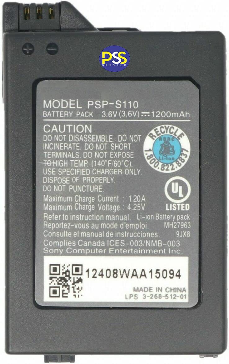 PSS PSP Battery, 1200mAh PSP 2000 3000 Battery Pack Rechargeable Replacement PSP-S110 Battery Compatible for PS Portable PSP 2000 2001 2002 3000 3001 3002 Series - Image 2