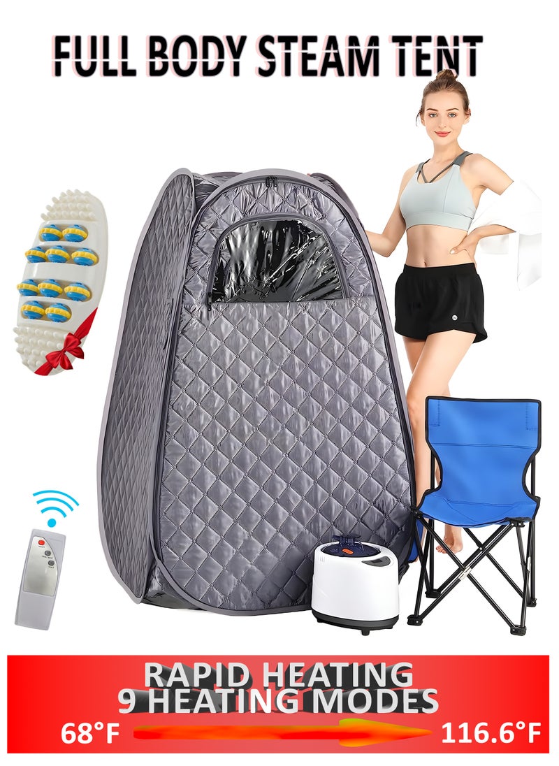 Toshonics - Portable Sauna Tent with Timer And Temperature Control For Relaxation Detoxification Full Body Spa Massage Kit With 2L Steamer For Stress Reduction Improved Circulation And Wellness Foldable Design - Image 1